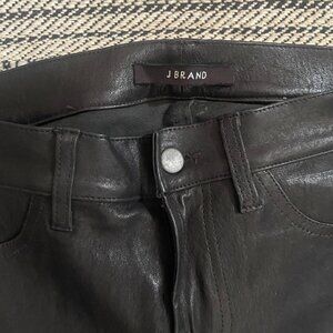New J Brand Black Moto Motorcycle Lamb Leather Pants Size 25